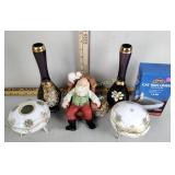 Nippon porcelain dresser box & hair receiver,