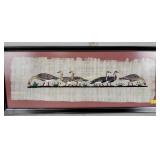 Papyrus goose painting, framed