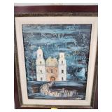 Framed print on board