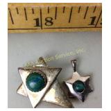2 sterling Judaica pendants