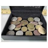 (2) US $1 coins, US quarters and dime, foreign