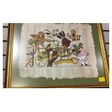 Egyptian style painting on papyrus