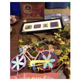 Framed art, clock, welcome sign