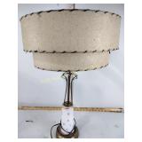 Mid century table lamp with fiberglass shade