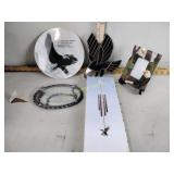 Eagle stone plaque, Erin picture frame, glass