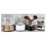 Eagle music boxes - all work, snow globe