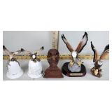 Ceramic eagles, eagle bells, composite eagle (5
