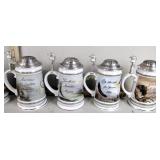 (8) Longton Crown porcelain eagle steins