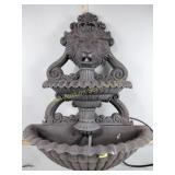 Metal two tier lion fountain - some flakes to