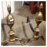 Brass andirons