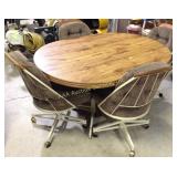 Dining table & 4 swivel chairs. Dimensions of
