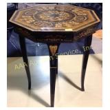 Sorrento Italian inlaid musical sewing table. 20"