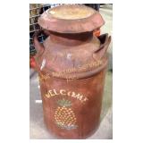 Painted milk can
