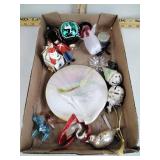 Christmas ornaments including chipped Swarovski,