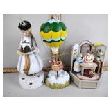 Three music boxes - the Dept 56 St Lucia damaged