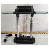Glass & metal desk lamp, works