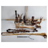 Wood animal figurines, misc.