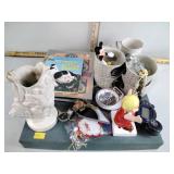 Scrabble game, Little Golden Book, Haeger vase,