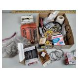 Drill bits, nails, screws, twine, misc. hardware