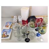 Place mats, glassware, hand painted Halloween