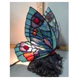Stained glass butterfly lamp