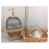Birdcage, basket, glass light fixture