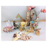 Giraffe figurines, vase, Noah
