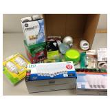 Light bulbs including 60 W LED, large assorted lot