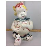 Stella 1942 cookie jar, paint worn has crazing