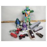 Toy trucks, teenage mutant ninja turtles