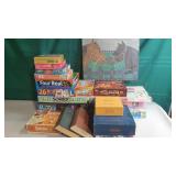 Board games including Mousetrap, Monopoly,
