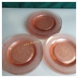Pink depression glass plates
