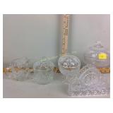 glass including creamer and sugar,