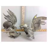 Metal rooster figurines