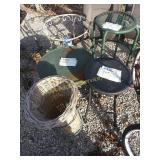 Wicker plant stand,wire plant stand, 3 metal