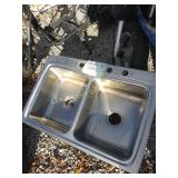 metal sink 2 bays