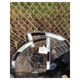 Stain glass with roses on it