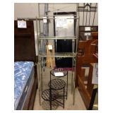 Three tier metal rack and over the toilet