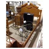 Queen size bed frame  scratches, missing finials