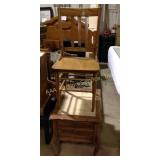 Wooden straight chair - good condition, and side