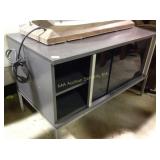 Stand with sliding glass doors, 38 x 20 x 24