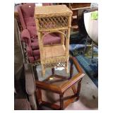 Hexagon side table with glass top 24 x 28 x