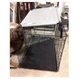 Dog crate 30 x 48 x 33 and canvas dog bed