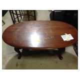 Wood coffee table, some scuff marks, 45 X 28 x 18