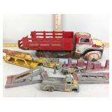 Vintage metal toy truck (missing grill and