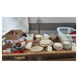 Homer Laughlin dinnerware set, mugs, glassware,