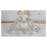 Girl with geese glass bookends