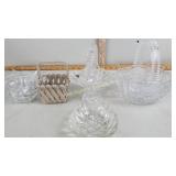 Hofbauer Glass Basket, Covered Apple Jar, Glass