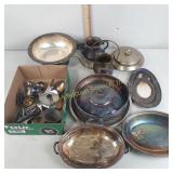 Silverplate Including bowl, platters and more,