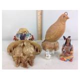 Lovebirds shelf, Indian figurine, bird figurine,